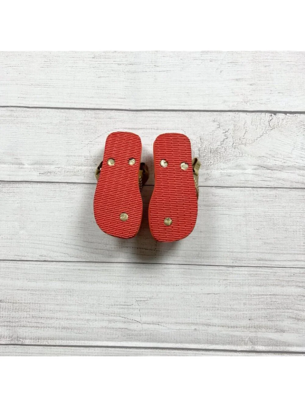Havaianas Wonder Woman Flip Flops Red Gold Kids Sandals 9-10